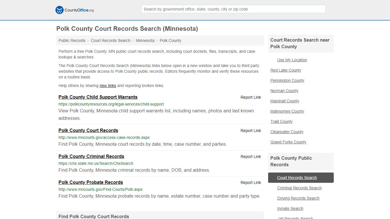 Court Records Search - Polk County, MN (Adoptions ...