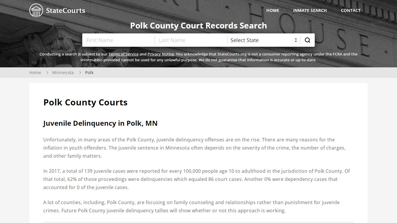 Polk County, MN Courts - Records & Cases - StateCourts